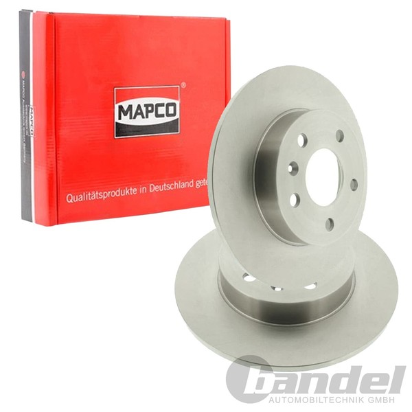 2X Mapco Bremsscheiben 264Mm Voll Hinten Passend FüR Opel Astra Combo Corsa Meri-image