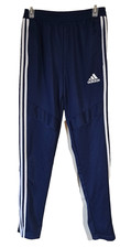 Adidas AEROREADY Track Pants 3 Stripe Navy Blue Athletic Youth Size L