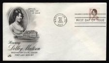 #1822 15c Dolley Madison, Art Craft FDC **ANY 5=FREE SHIPPING**