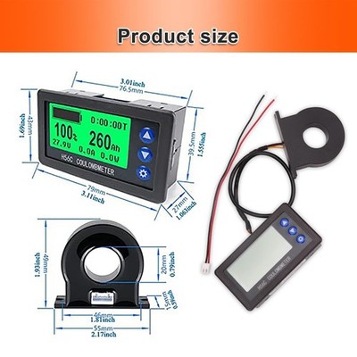 Monitor De Batería Hall Coulomb Meter Dc 8-100v 50a | Cuotas sin interés