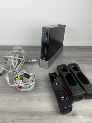 Nintendo Wii Console System, Black RVL-101 (USA) Console & Cords & Controller