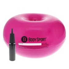 Body Sport Donut Exercise Ball with Pump, Exercise Equipment for Home, Office,