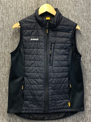 DeWalt Workwear Weste Bodywarmer Herren groß schwarz durchgehender Reißverschluss gesteppt Reißverschlusstaschen