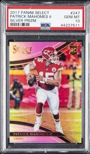 2017 PANINI SELECT SILVER PRIZM #247 PATRICK MAHOMES II PSA 10