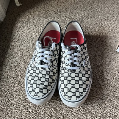 Supreme x Vans Authentic Pro Checkered Black White Size 13 Rare Collab Sneakers