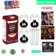 Versatile Vampire Teeth with Clear Adhesive   Easy Halloween Costume Accessory