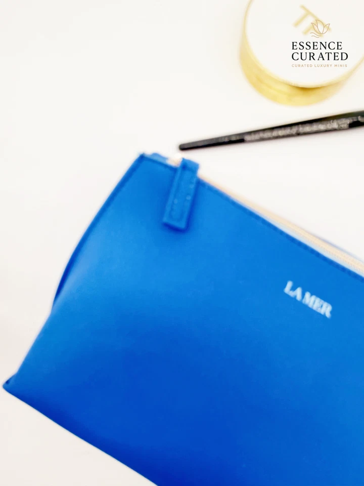 2 x совершенно новый La Mer небесно-голубой косметический макияж дорожная сумка полный молнии верхний - Изображение 4 из 4