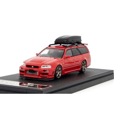 NISSAN Stagea (R34) + Roofbox  - red - Street Weapon 1:64