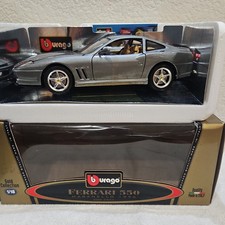 Bburago 1:18 Ferrari 550 Maranello 1996 Diecast Gray, Unopened Box