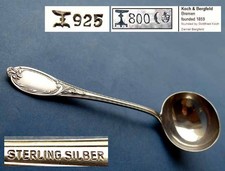 Seltene massive Saucenkelle von Koch & Bergfeld, Rokoko, 925er Silber F118