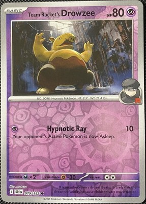 Team Rocket's Drowzee 079/182 Sv10: Destined Rivals Reverse Holo - Pokémon Card