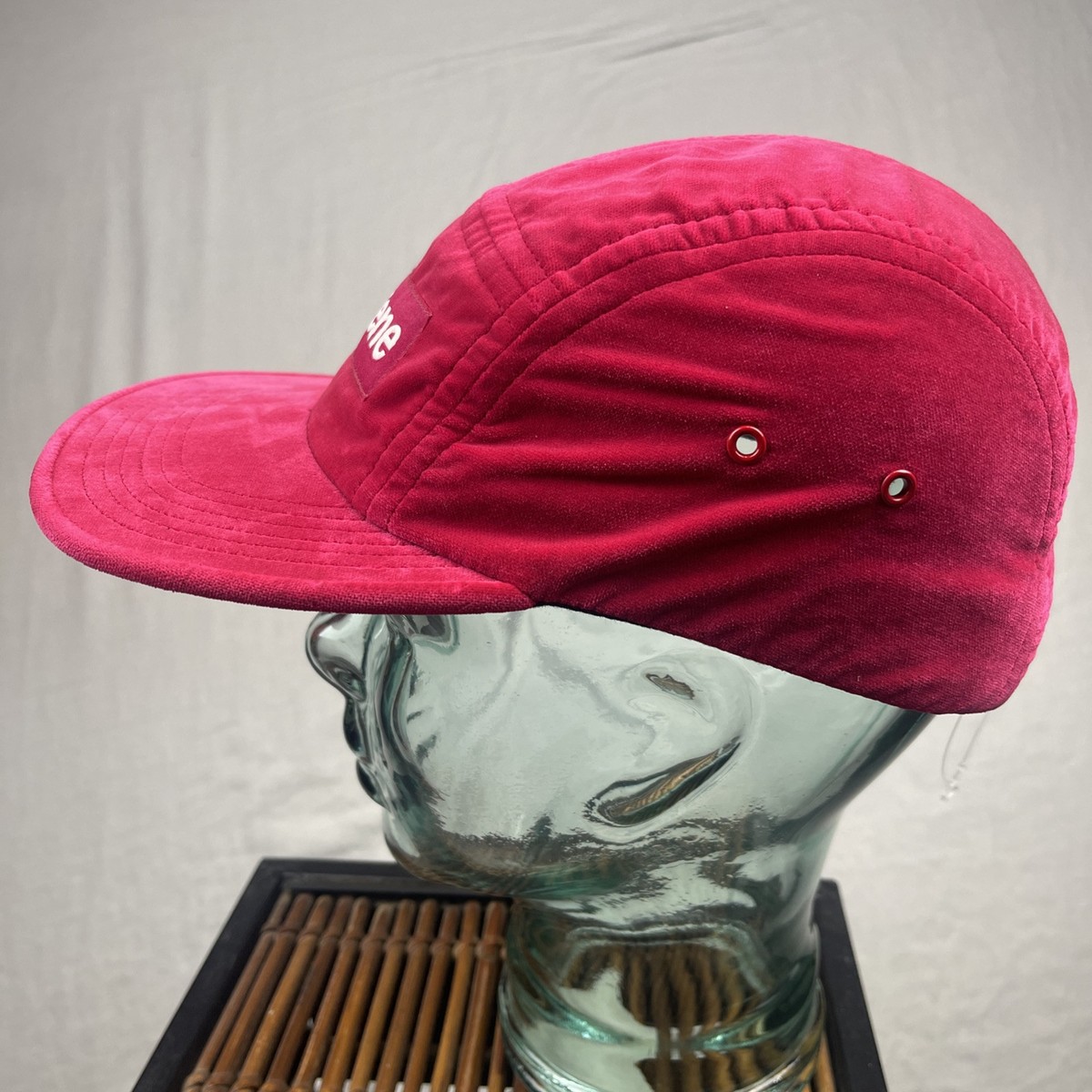 Supreme Box Logo Cap Hat Camp 5 Panel Box Logo Velvet Velour