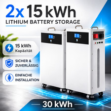 30Kwh 2x 15kwh PV Stromspeicher Akku Photovoltaik 300Ah Lithium Speicher …