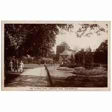 NORTHAMPTON Flower Beds Abington Park RP Postcard, Postmarked 1926