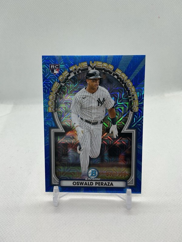 2023 Bowman Mega Box Blue Mojo Refractor /150 Oswald Peraza #ROYF-13 RC 01lu