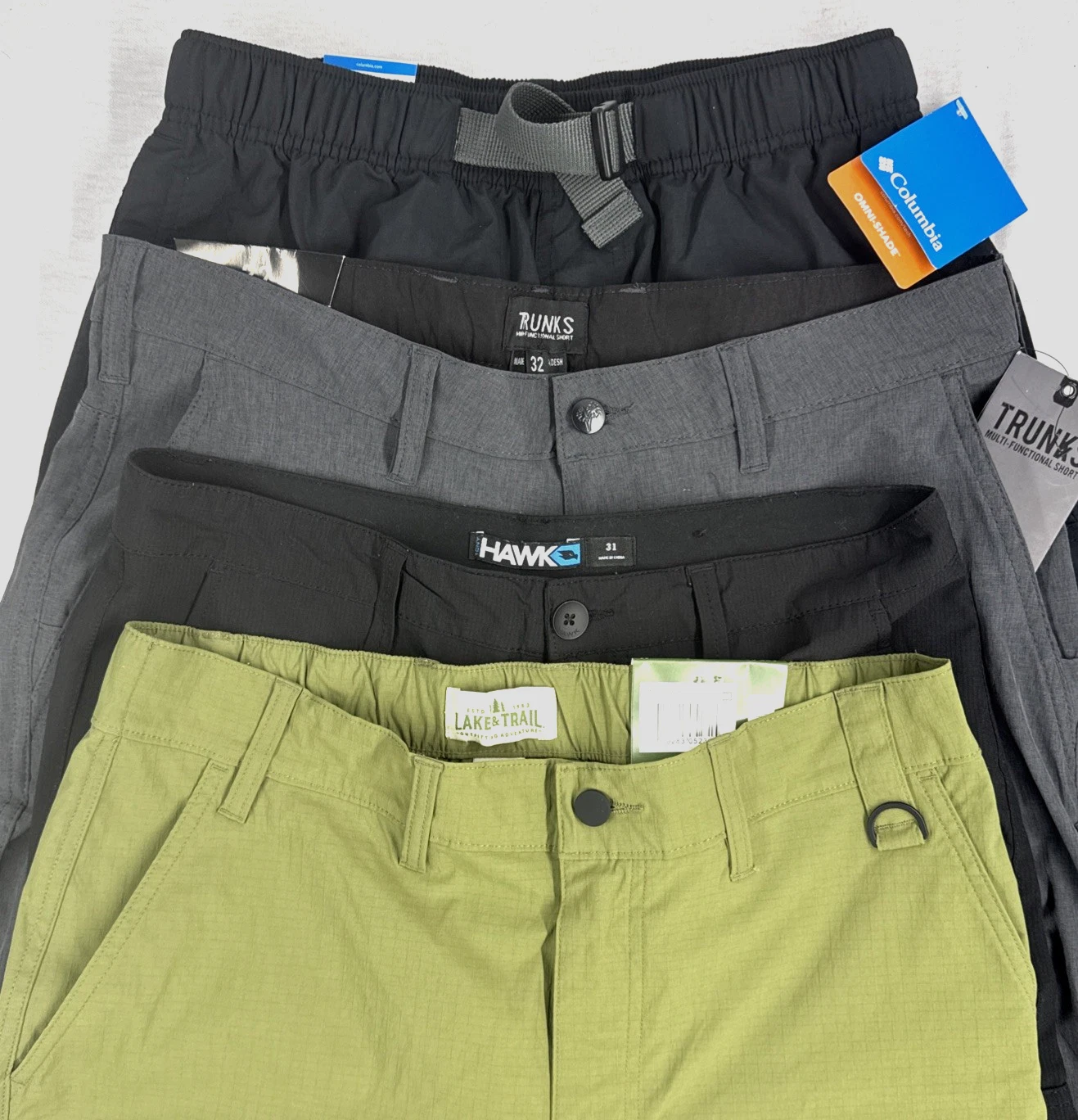 Men New Flat-Front/Zip Quick Dry Casual Shorts -Choice Size/Color