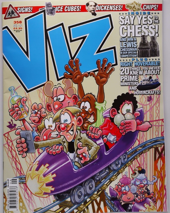Viz comic magazine Sep 2026 Say yes to the Chess! Signs, Ice Cubes, Dickenses!