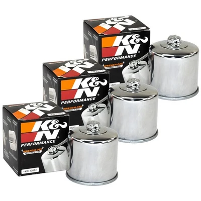 Filtre Kit 3 Pièce K&N Chrome KN-138C pour Aprilia Cagiva Kawasaki Sachs Suzuki - Photo 1/4