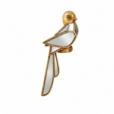 Decorative Bird Mirror Metal-Look Bird-Shaped Gold-Tone mirrorToned