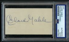 Clark Gable d1960 signed autograph 2x3.5 cut Actor Gone With the Wind PSA Slab