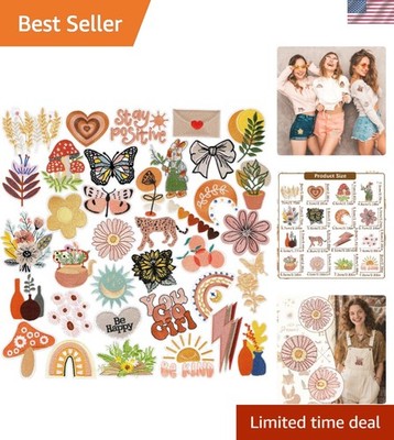 Durable Boho Iron On Patches - 36 Gorgeous Designs for Clothes & Accessories