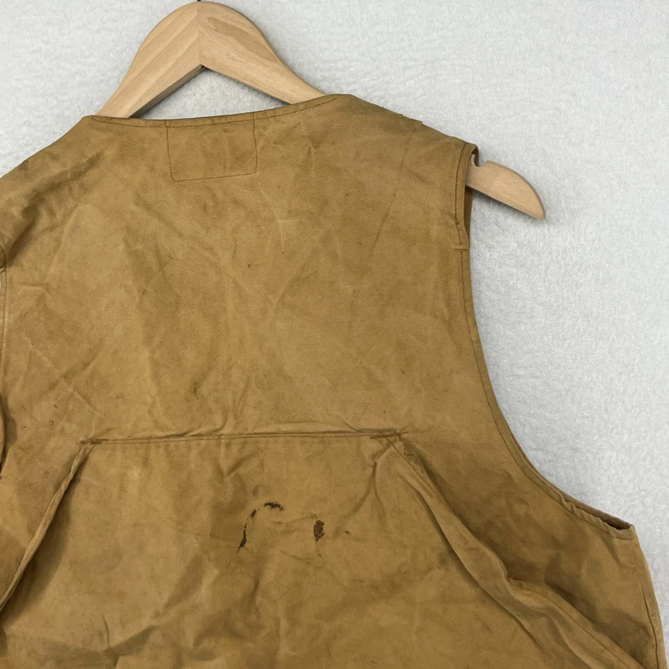 TED WILLIAMS SEARS Vest Mens M Hunting Shooting Canvas Fishing 70s Brown VTG - Image 4 of 4