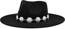 Big Wide Brim Boho Western Hat for Women and Men - Felt Medium Raven Black
