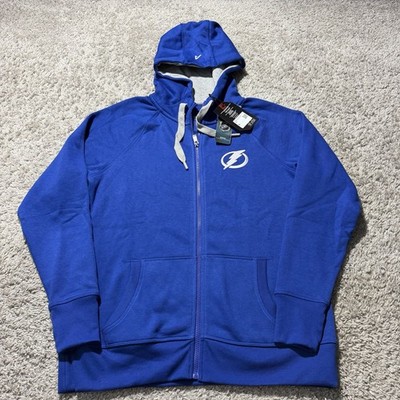 Tampa Bay Lightning Hoodie Womens XL Blue Antigua Full Zip Fleece Sweatshirt NHL