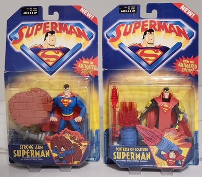 Vtg Kenner Superman Fortress Of Solitude & Strong Arm Figure Lot New Sealed Moc