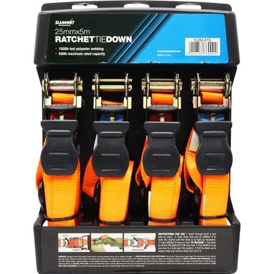 Summit Ratchet Spanngurte - SUM-815 - 5M 5,0 Meter - 4er Pack