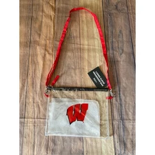 IPG Team Sports University of Wisconsin Clear Licensed Logo Messenger Bag New