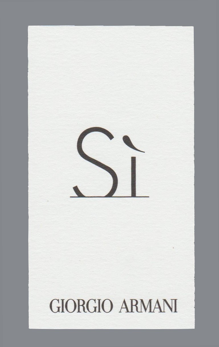Advertising card - advertising card - Si by Giorgio Armani double sided