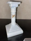 Vintage Milk Glass Hand Painted Flowers 6 1/2" Candle Holder