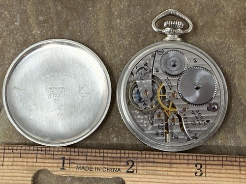 Vintage Ornate Dueber Hampten 10k Gold Filled Pocket Watch Runs - Picture 5 of 9