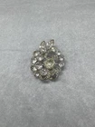 vintage 1950s Eisenberg clear glass crystal rhinestone rhodium-plated silver-