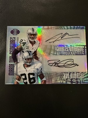 2017 Panini Illusions 1/1 Mirror Dual Signatures Rod & Charles Woodson Raiders