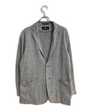 Aquascutum Cotton Jersey Blazer Mens Gray M Approx 25in Japan Made