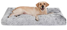 Bedfolks Waterproof Crate Bed, Plush Dog Kennel Pad with Removable Washable Cove