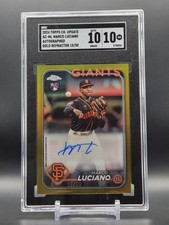 Marco Luciano 2024 Topps Chrome Update Series Auto #AC-ML Gold Refractor SGC 10