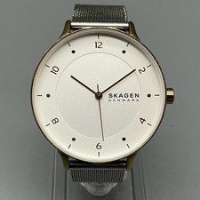 Skagen Riis Womens Watch 36mm Two Tone Stainless Steel Mesh SKW2912 New Battery