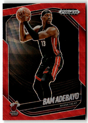 2024-25 Panini Prizm Black NBA No. 50 Bam Adebayo Red Wave Prizm