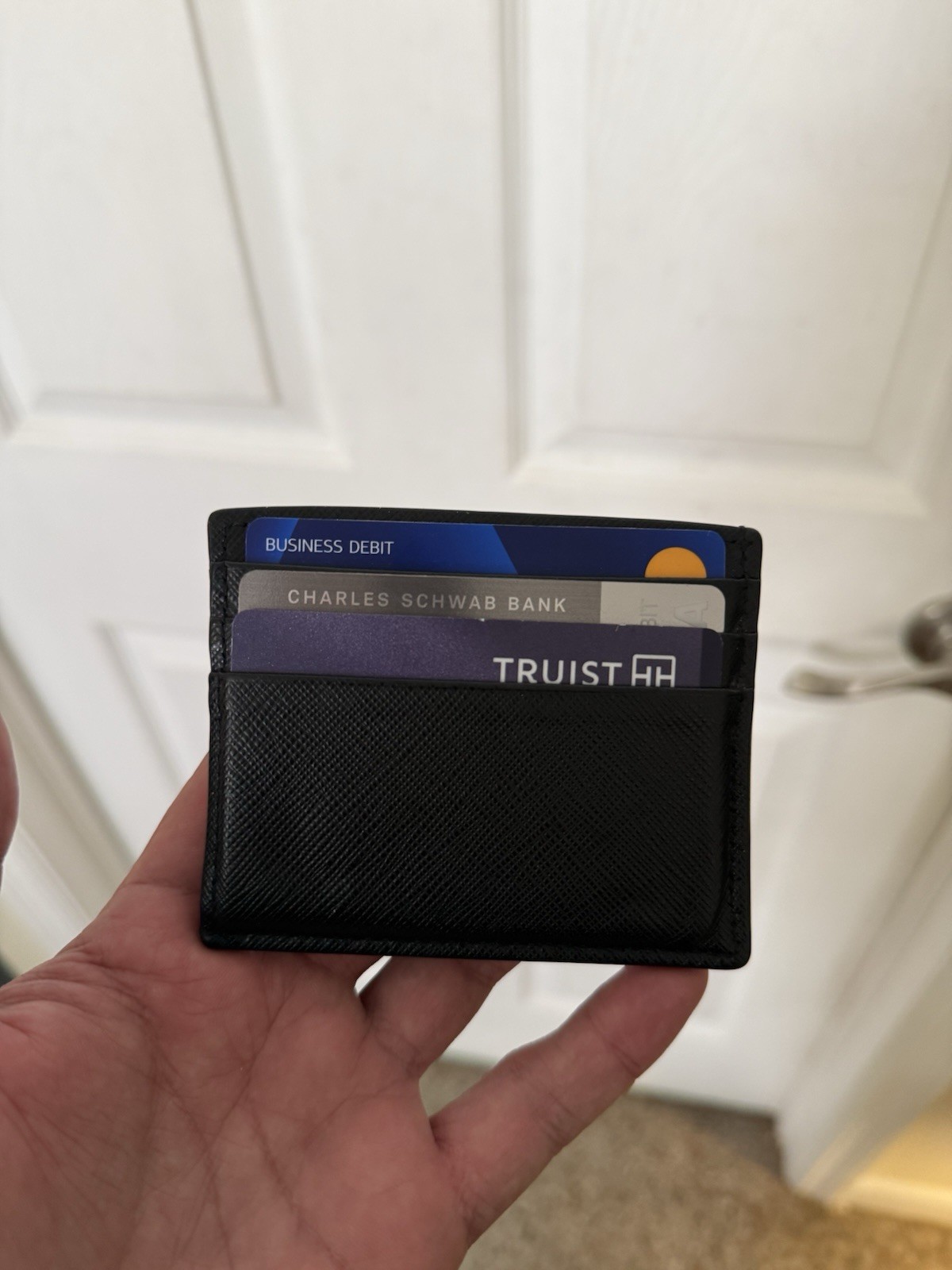 PRADA Black Men's Slim Fold Solid Pattern Credit … - image 2