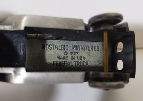 1977 Nostalgic Miniatures 1920s Westboro MA Federal Truck Pewter - Picture 5 of 5