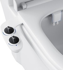 Non Electric Toilet Bidet Attachment Dual Nozzle Self Cleaning Fresh Water Spray