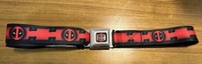 Buckle Down Seatbelt Buckle Marvel Comics Deadpool Unisex Black Red Adjustable