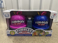 NEW Fubbles No Spill Bubble Buckets Kids Bubble Toys 2 Pack Blue Pink