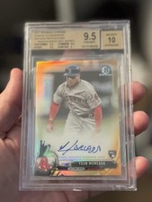 🔥#9/25 Yoan Moncada 2017 Bowman Cromo Auto Arancione Rifrattore BGS 9.5 SP
