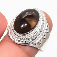 Smoky Quartz Gemstone 925 Sterling Silver Jewelry All Size Ring For Gift