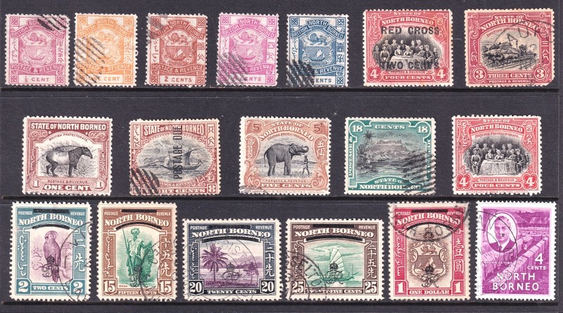 North Borneo good used selection of early stamps