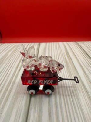 Iris Arc Red Flyer Wagon Crystal Miniature with Dog, Bear, and Rabbit